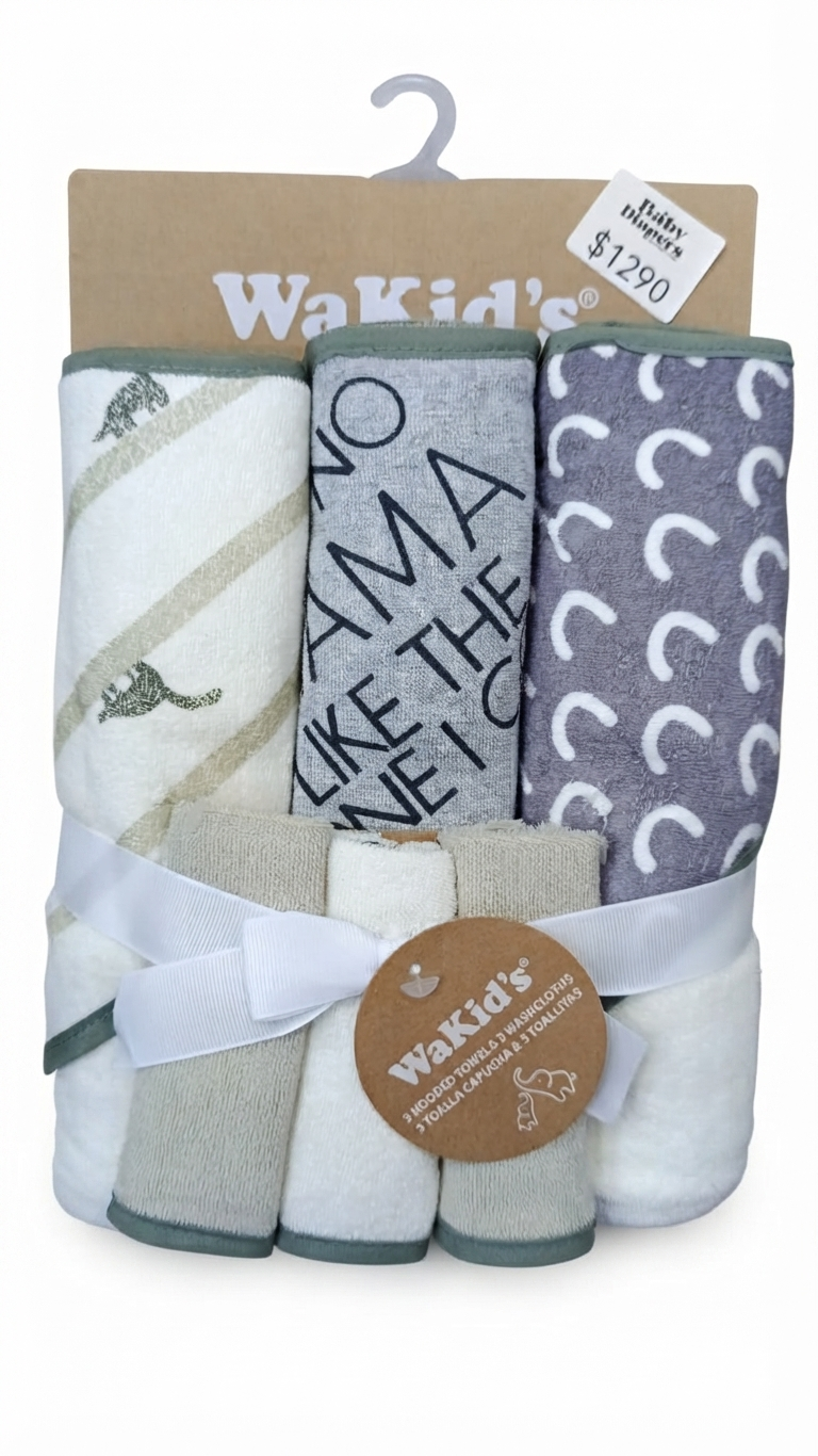 SET 3 TOALLAS MAS 3 TOALLITAS PARA BEBE