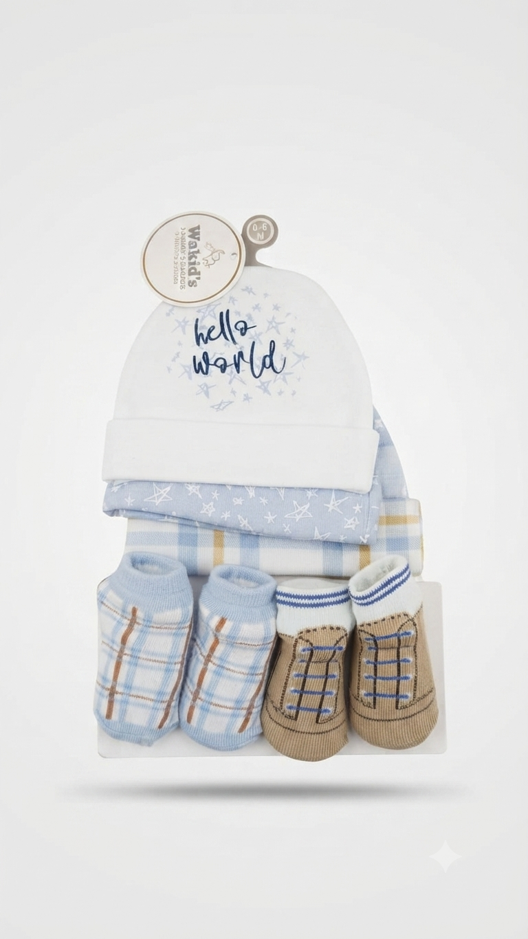 SET DE GORRITO Y MEDIAS PARA BEBE